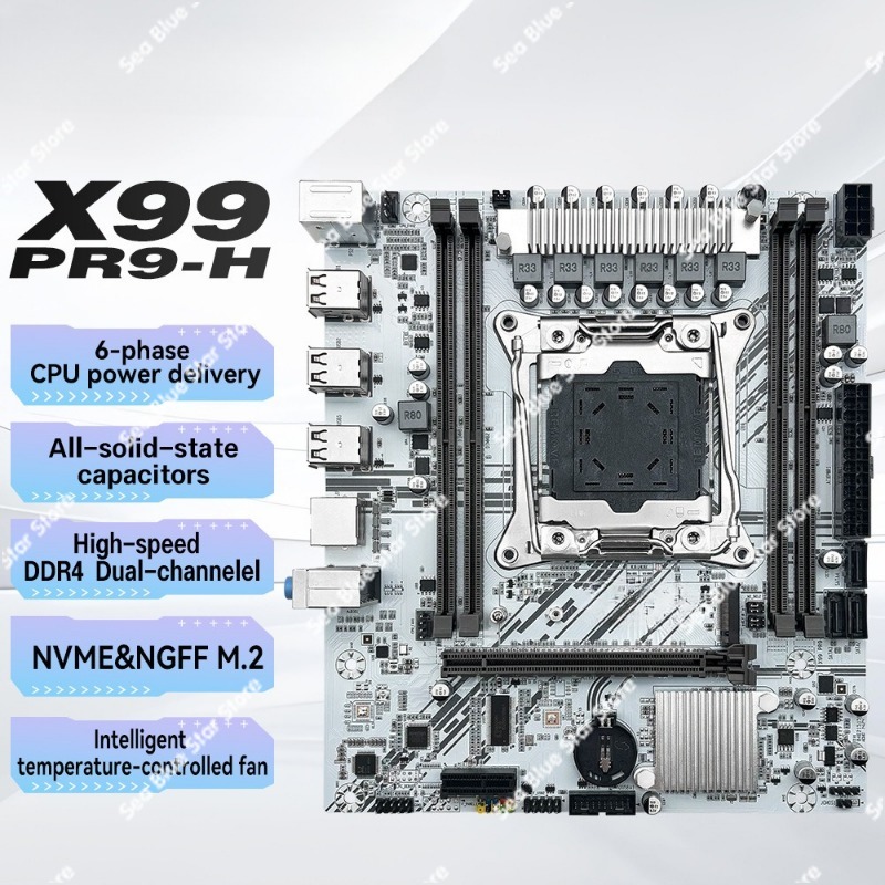 Ddr4 Ram - Nouvelle carte mère d'ordinateur X99-PR9-H blanche,