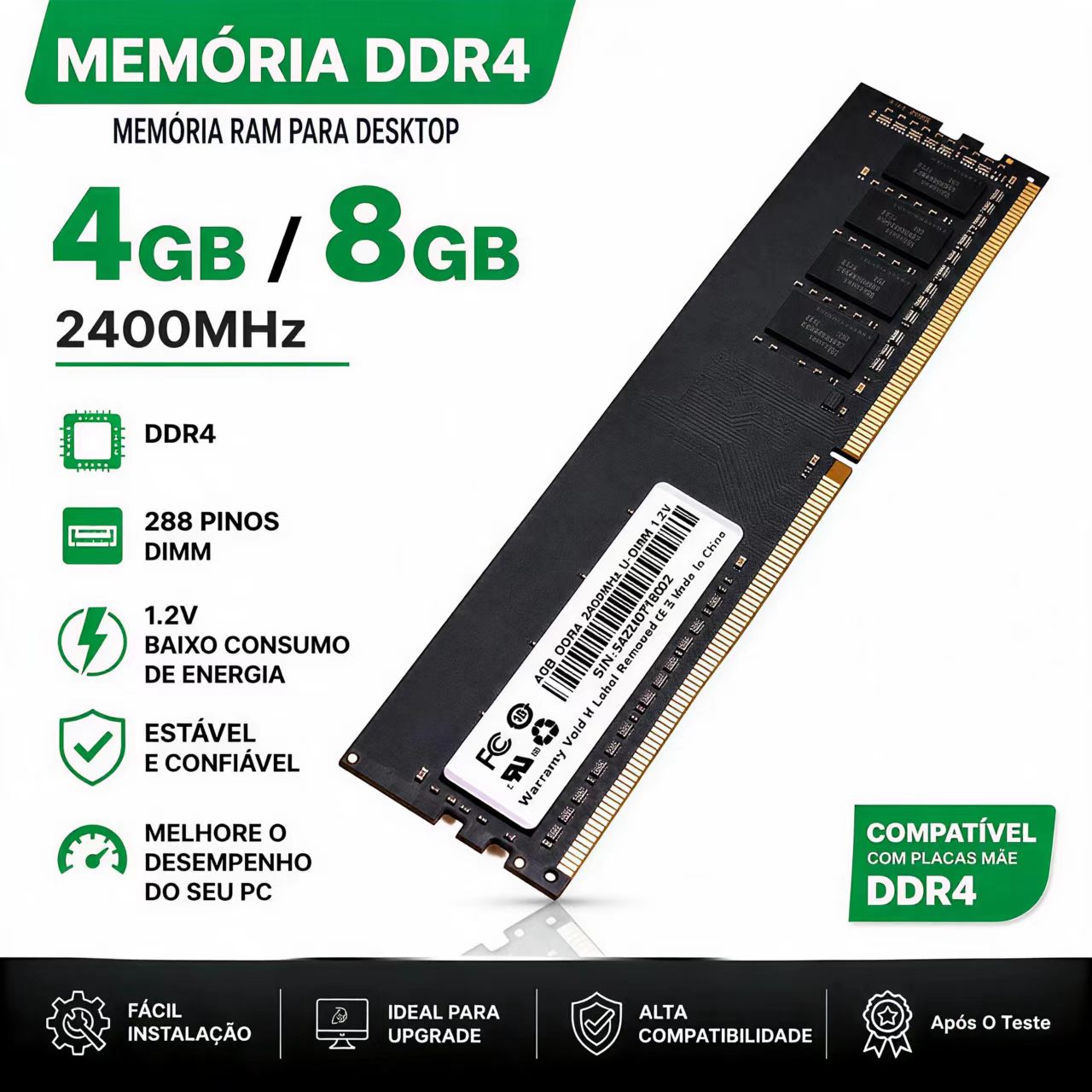 Server Memory Ddr4 - Mémoire DDR4 RAM 4 Go 8