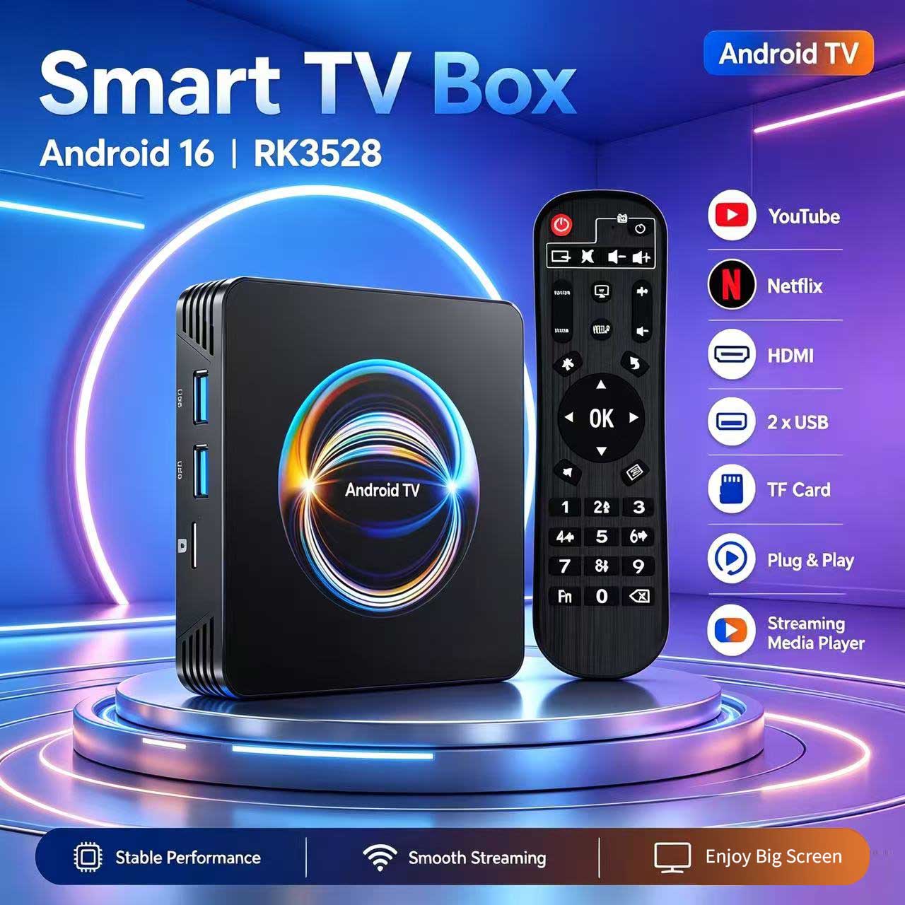 Ddr3 8Gb - Boîtier TV Android 16 X66 RK3528