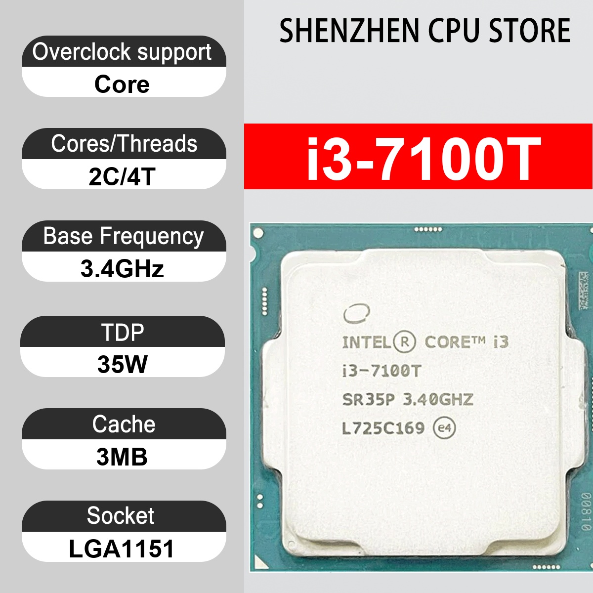 Intel Core i3-7100T 2 cœurs 4  - Ddr4 2400Mhz avis et prix