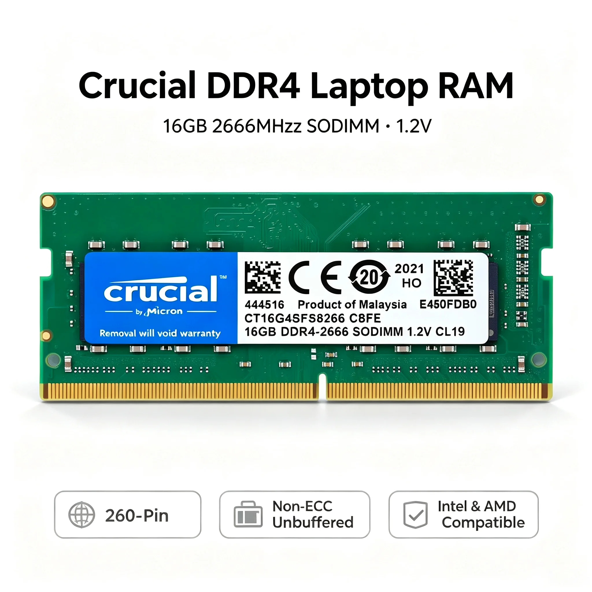 Crucial 1 pièce/2 pièces, mémo - Ddr4 3200 16Gb avis et prix