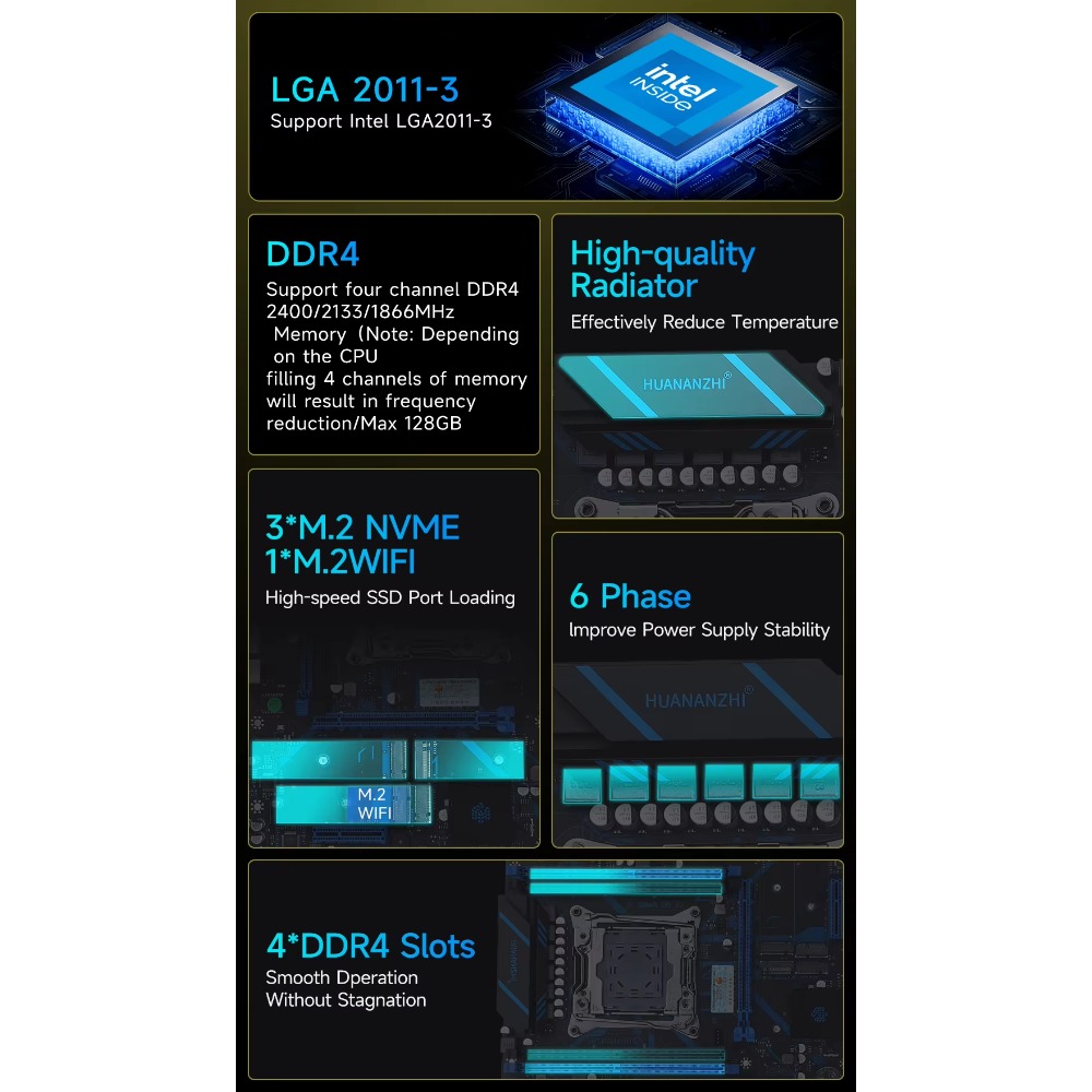 Carte mère HUANANZHI X99 QD4 L - Server Memory Ddr4 avis et prix