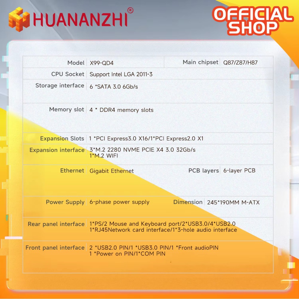 Carte mère HUANANZHI X99 QD4 L - Server Memory Ddr4 avis et prix