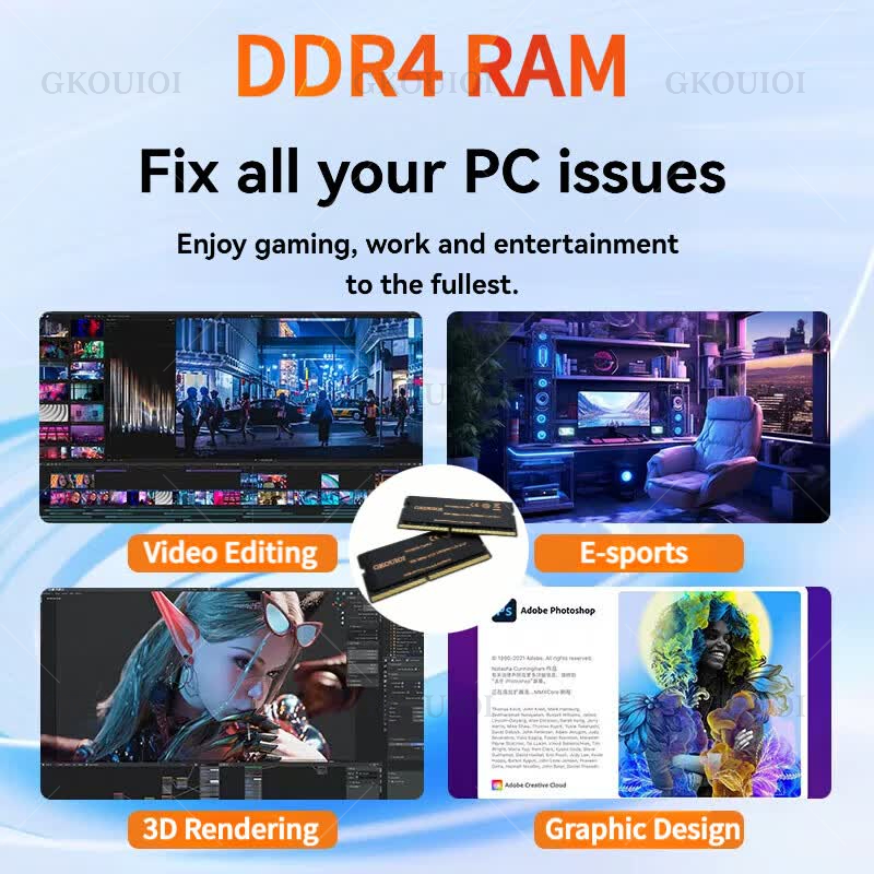 Mémoire RAM DDR4 GKOUIOI 4 Go  - Ddr4 2400Mhz avis et prix